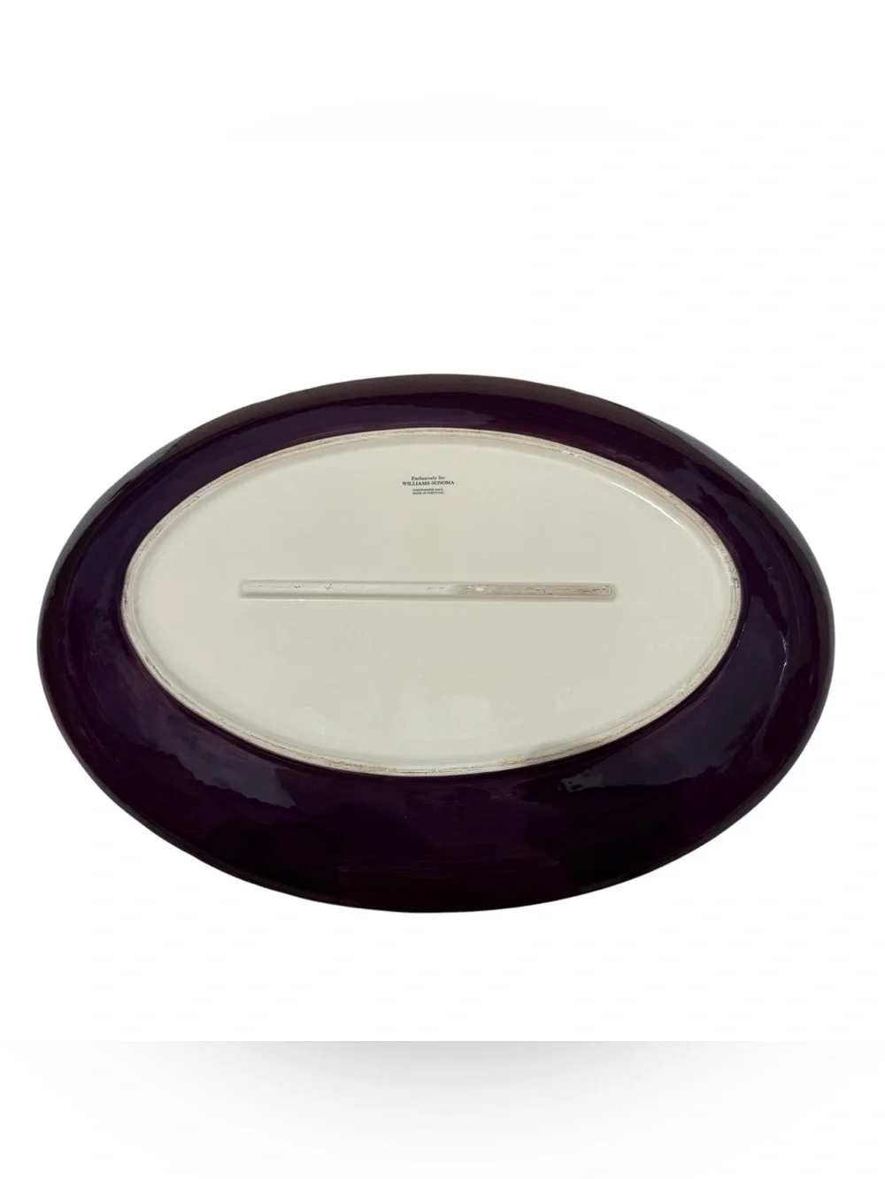 Williams Sonoma Garlic Serving Platter Portugal Oval Ceramic Farmhouse Kitchen
